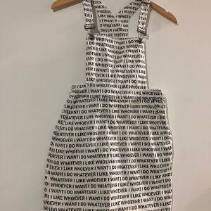 Text Print Overall Style Mini Dress